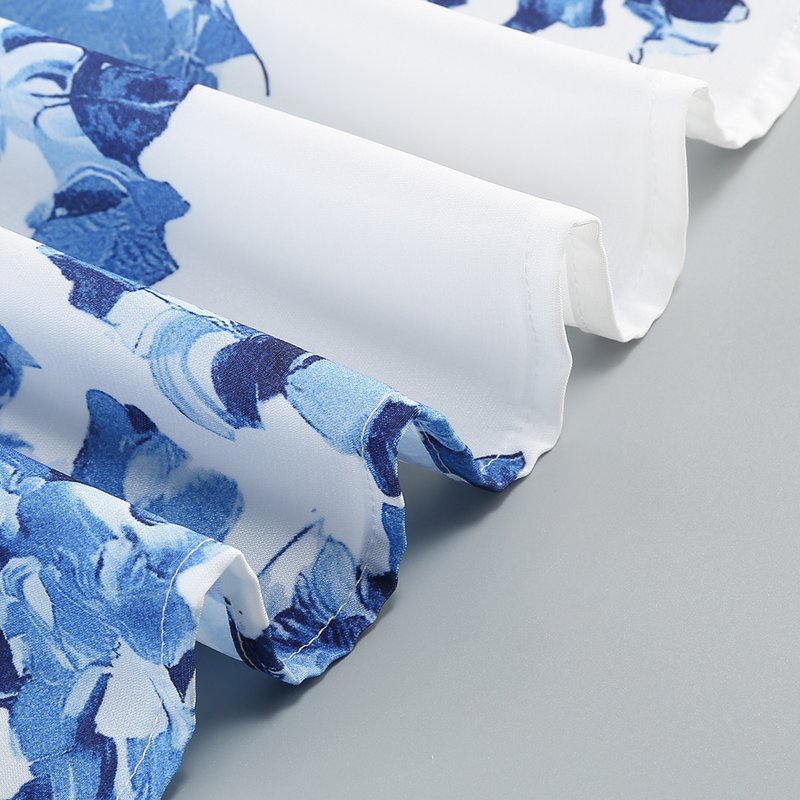 Blue Floral Print Midi Dress H6387