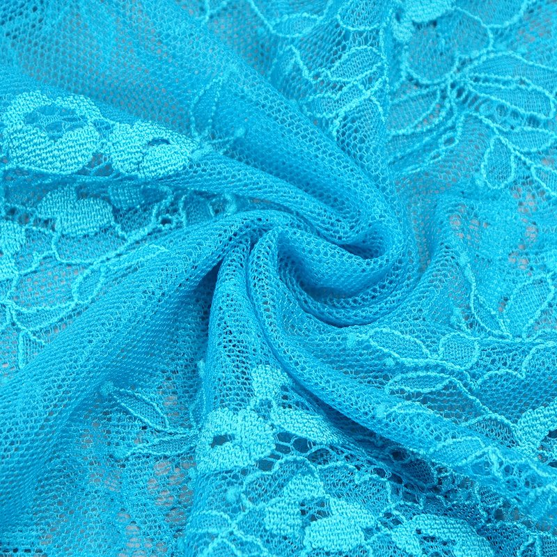 Blue Lace Sheer Mermaid Gown H6183