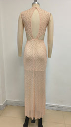 Blush Sequin Cutout Maxi Dress H7077
