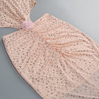 Blush Sequin Cutout Maxi Dress H7077