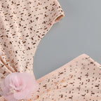 Blush Sequin Cutout Maxi Dress H7077