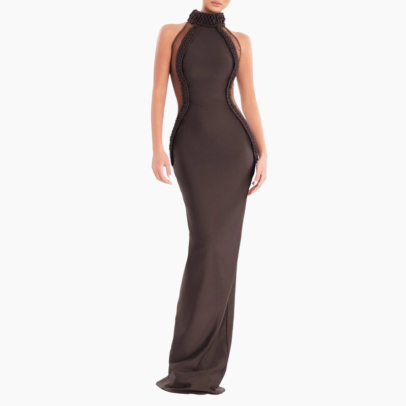 Braided Halter Sheath Gown H6843