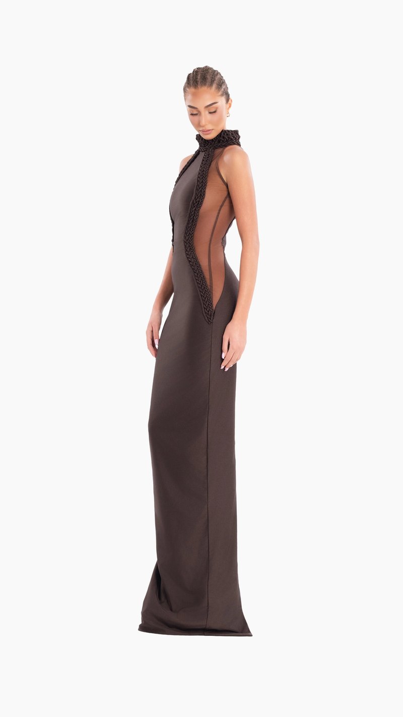 Braided Halter Sheath Gown H6843