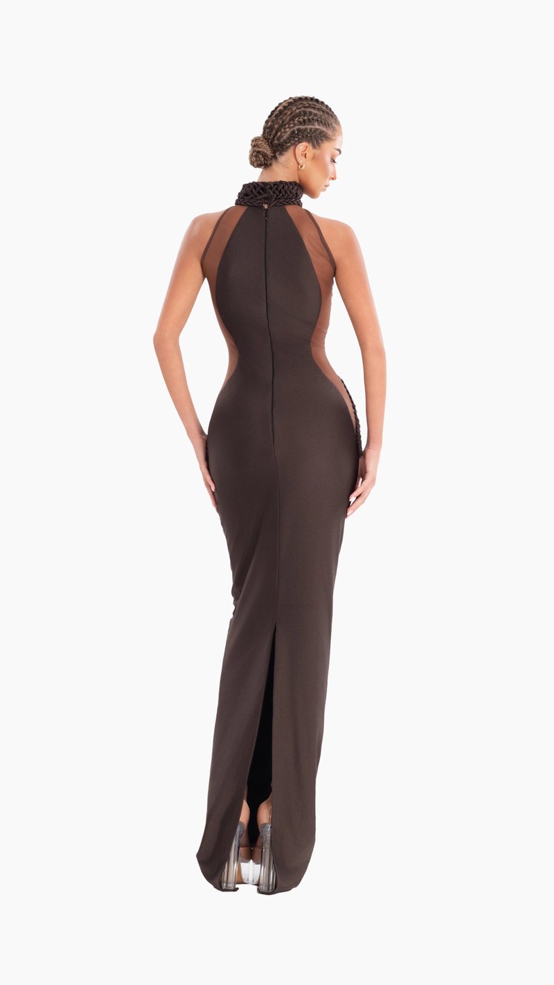 Braided Halter Sheath Gown H6843