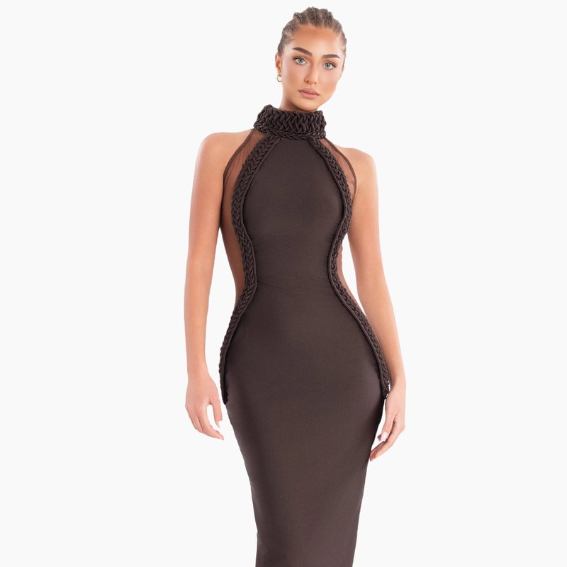 Braided Halter Sheath Gown H6843