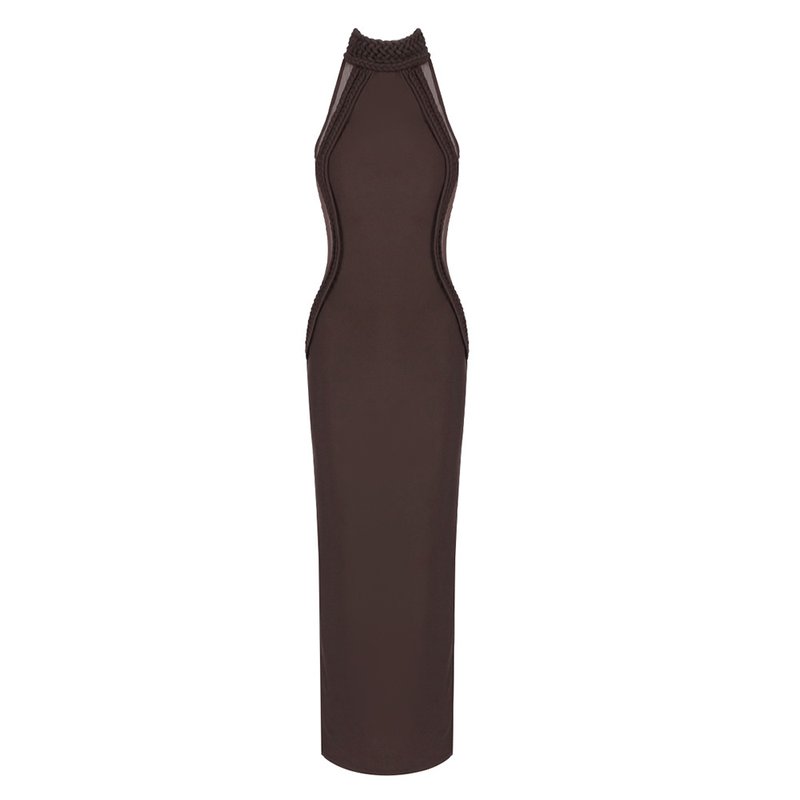 Braided Halter Sheath Gown H6843