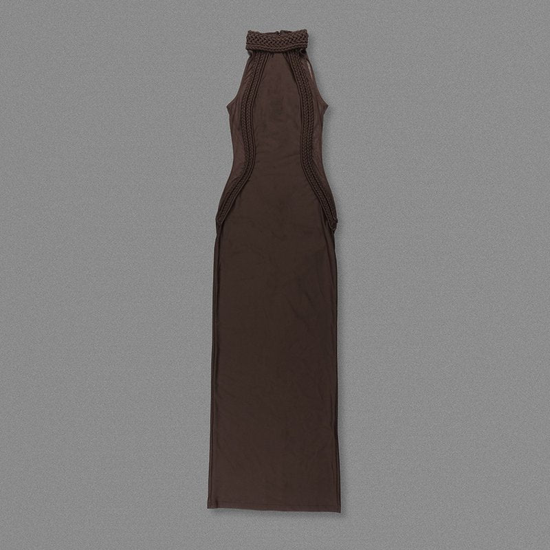 Braided Halter Sheath Gown H6843