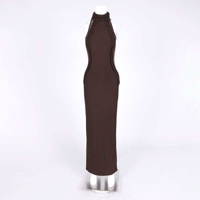 Braided Halter Sheath Gown H6843