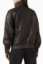 Brown Leather Moto Jacket H7024