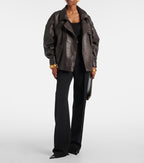 Brown Leather Moto Jacket H7024