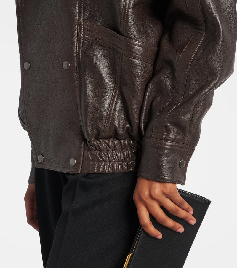 Brown Leather Moto Jacket H7024