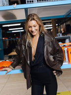 Brown Leather Moto Jacket H7024