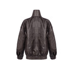 Brown Leather Moto Jacket H7024