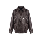 Brown Leather Moto Jacket H7024