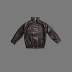 Brown Leather Moto Jacket H7024