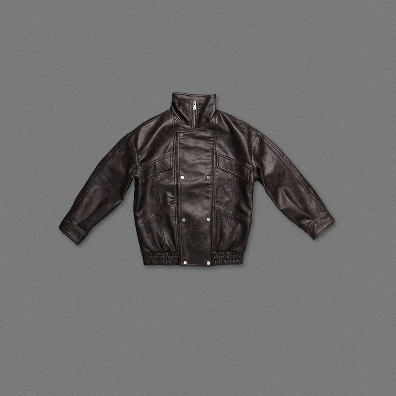 Brown Leather Moto Jacket H7024