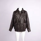 Brown Leather Moto Jacket H7024
