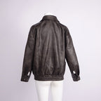 Brown Leather Moto Jacket H7024