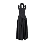 Fashion Burgundy Asymmetric Slit Maxi Dress H7160