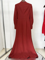 Burgundy Cape Embellished Mermaid Gown H7056