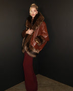 Burgundy Sheer Panel Maxi Dress H6642