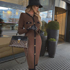 Button Front Knit Midi Dress H6242