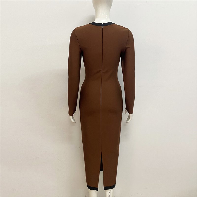 Button Front Knit Midi Dress H6242