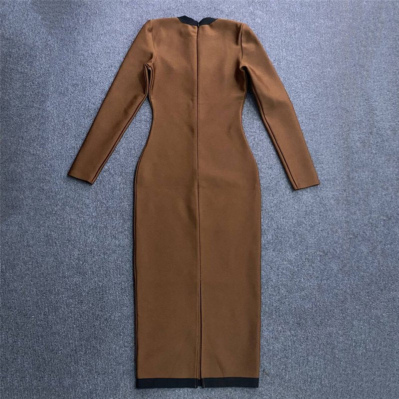 Button Front Knit Midi Dress H6242