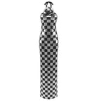 Checkerboard Sequin Halter Maxi Dress H6569