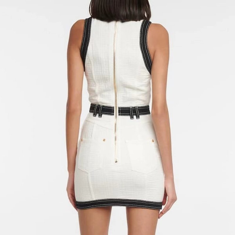 Collar Sleeveless Button Front Dress H6093