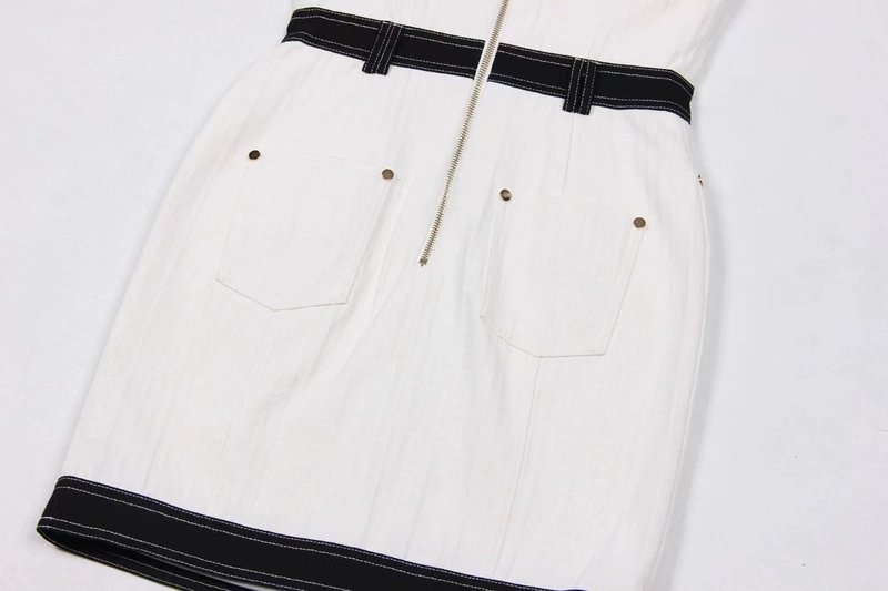 Collar Sleeveless Button Front Dress H6093