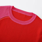 Color Block Knit Midi Dress H6695