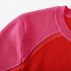 Color Block Knit Midi Dress H6695
