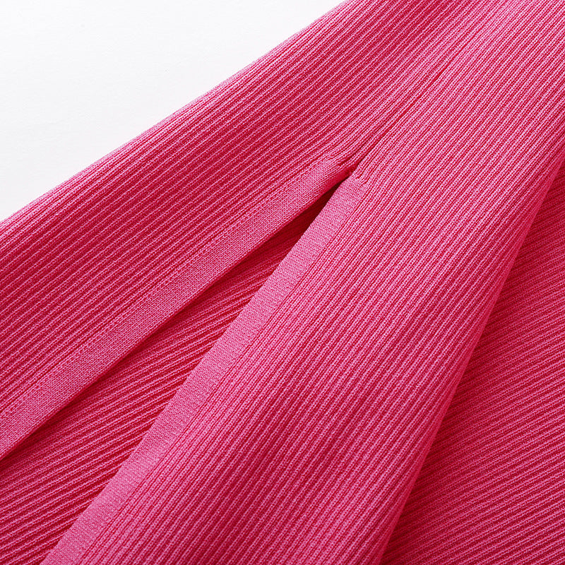 Color Block Knit Midi Dress H6695