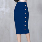 Colorful Button Front Pencil Skirts H217