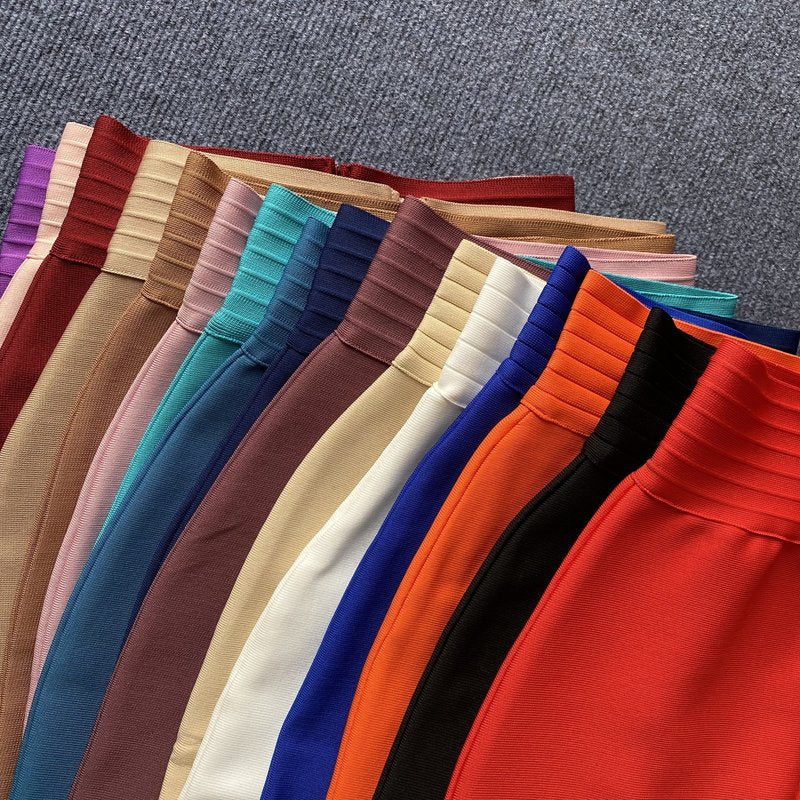 Colorful Button Front Pencil Skirts H217