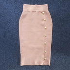 Colorful Button Front Pencil Skirts H217