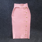 Colorful Button Front Pencil Skirts H217