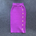 Colorful Button Front Pencil Skirts H217
