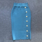 Colorful Button Front Pencil Skirts H217