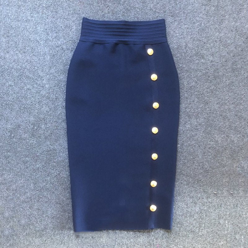 Colorful Button Front Pencil Skirts H217