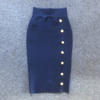 Colorful Button Front Pencil Skirts H217