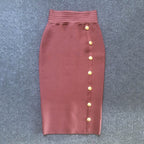 Colorful Button Front Pencil Skirts H217