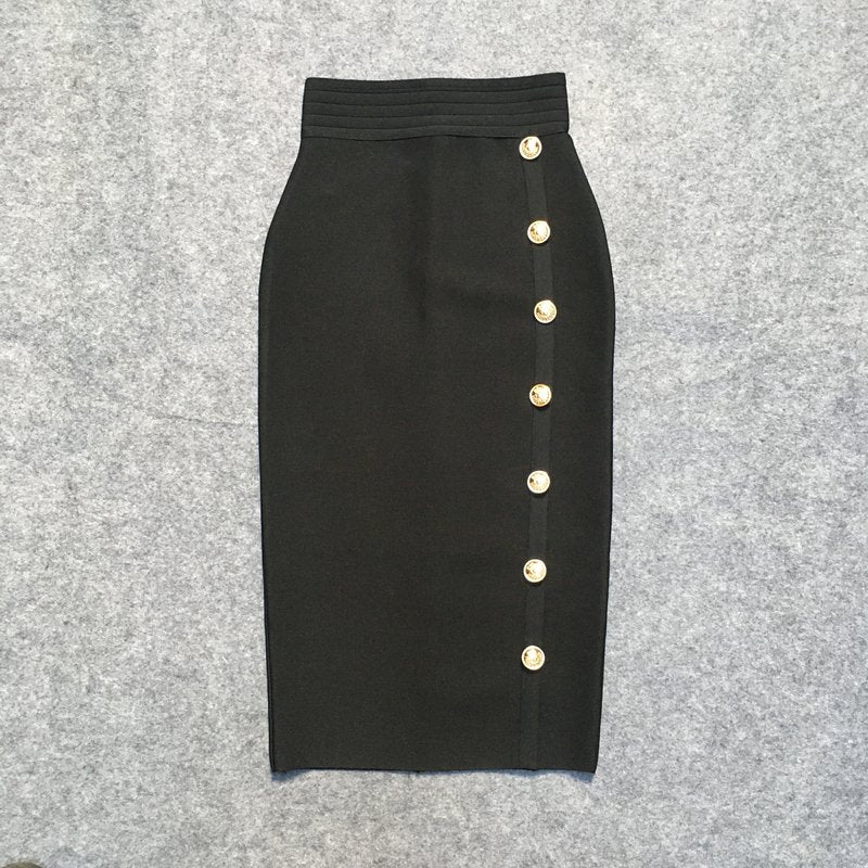 Colorful Button Front Pencil Skirts H217