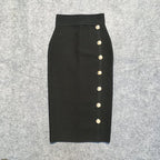 Colorful Button Front Pencil Skirts H217