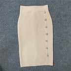 Colorful Button Front Pencil Skirts H217
