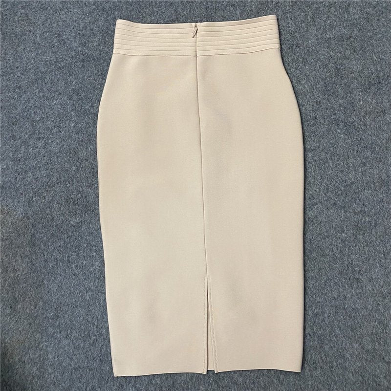 Colorful Button Front Pencil Skirts H217