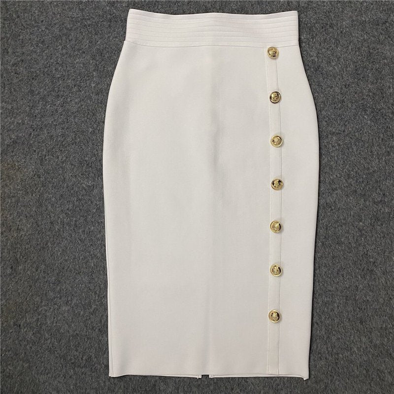 Colorful Button Front Pencil Skirts H217