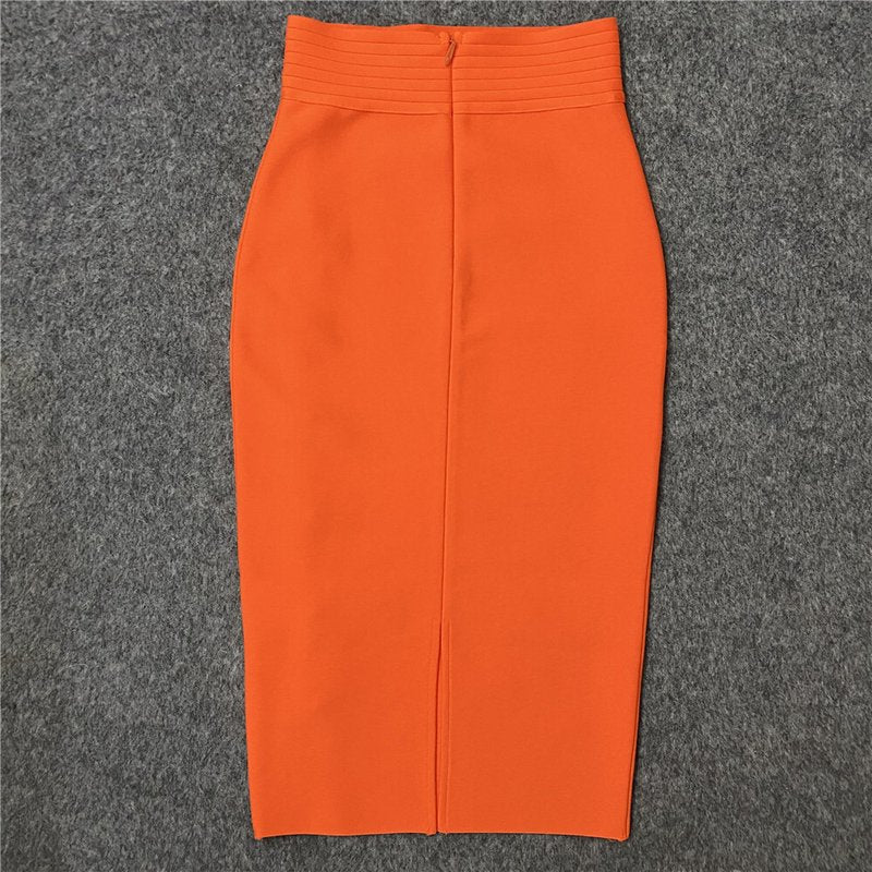 Colorful Button Front Pencil Skirts H217
