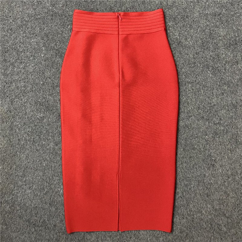 Colorful Button Front Pencil Skirts H217